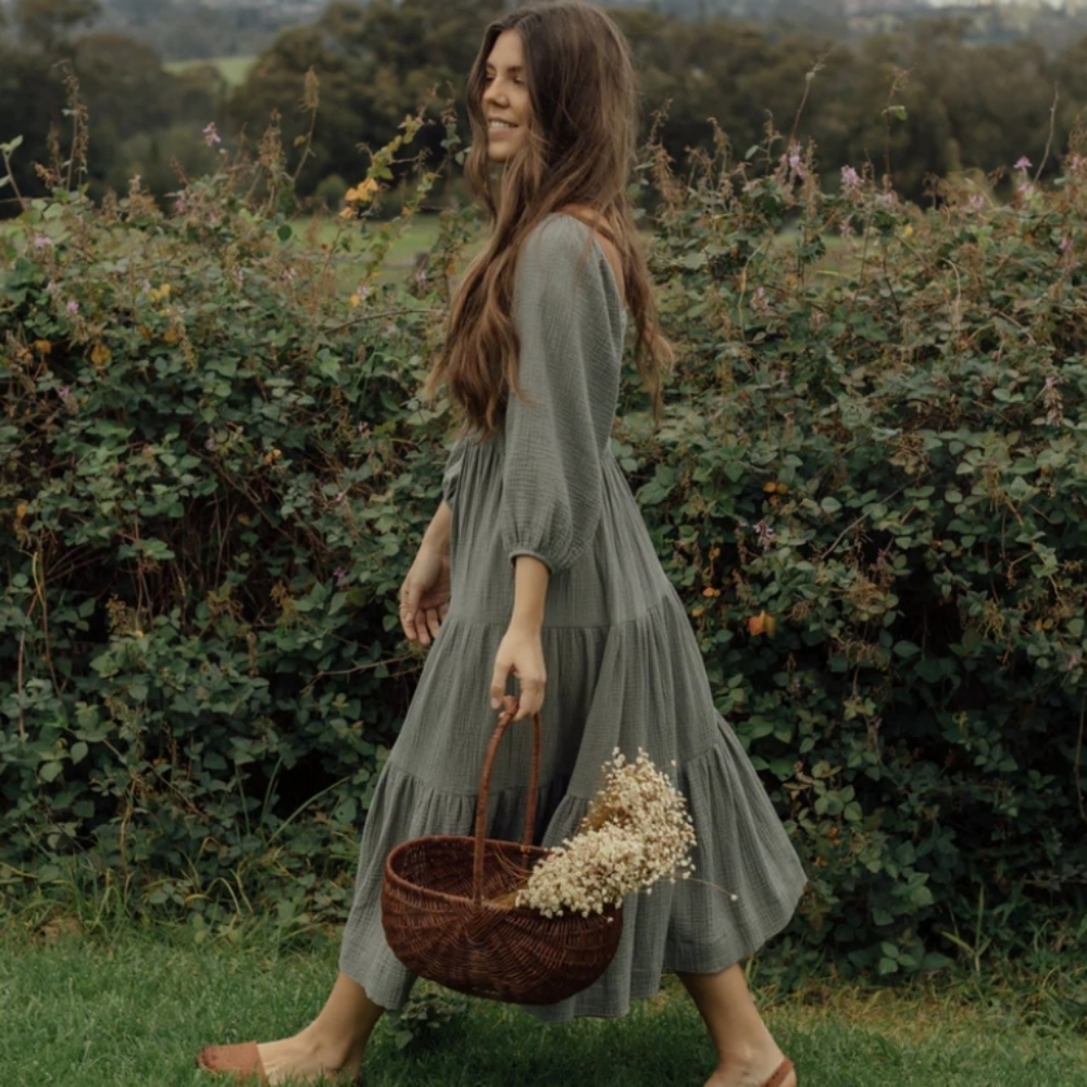 Neuflora Vermont Dress in Dusty Eucalyptus | Medium